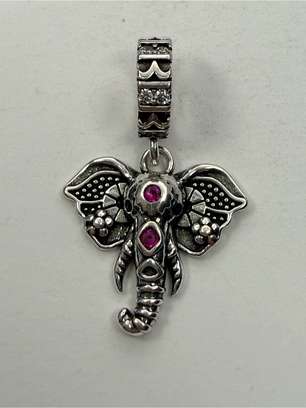 Sacred Elephant Dangle Charm – Silver Plated